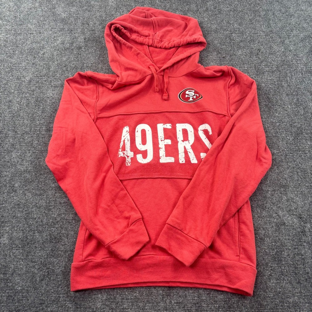 NFL Team Apparel Hoodie Small Red San Francisco 49ers Distressed Graphic Men's - Picture 1 of 8